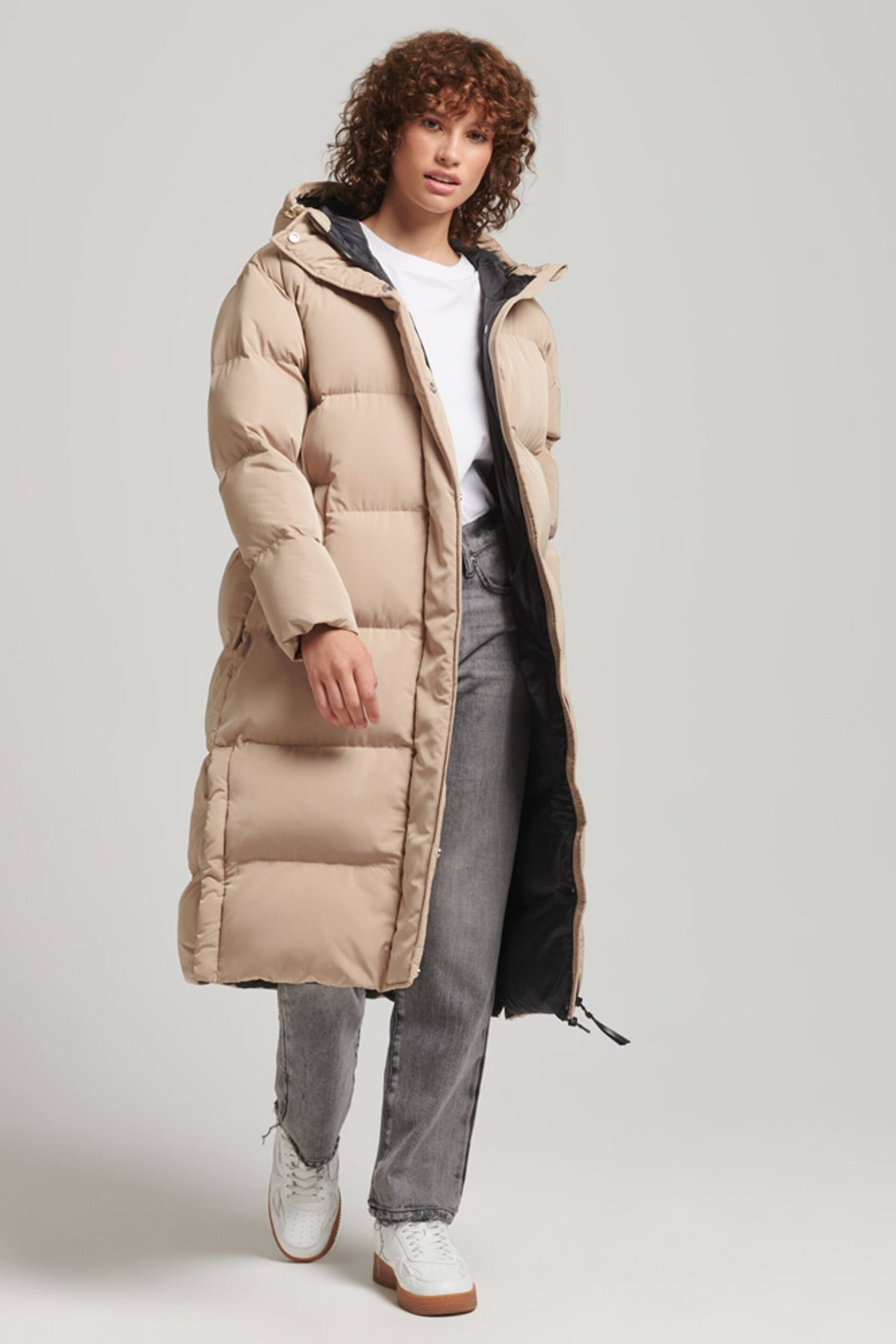 Superdry Natural Studios Longline Duvet Padded Coat - Image 2 of 7