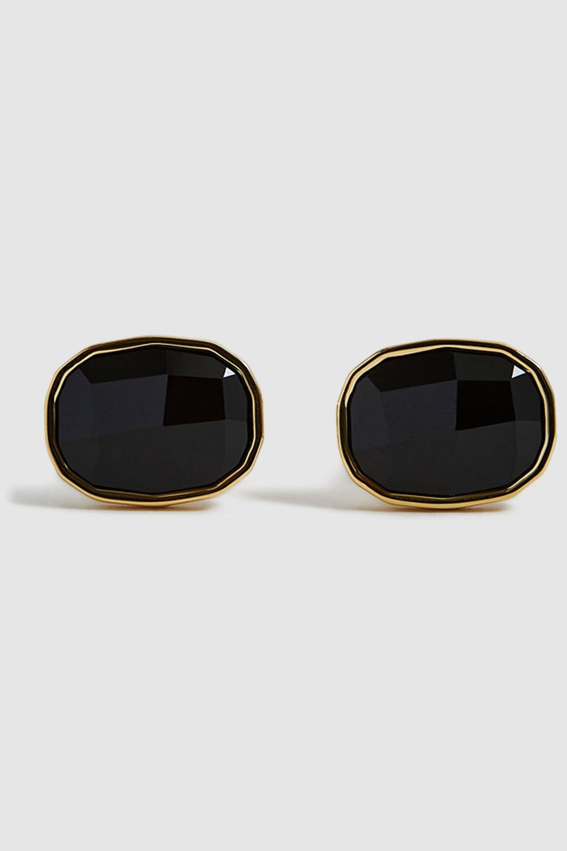 Reiss Gold Carter Stone Insert Cufflinks - Image 1 of 5