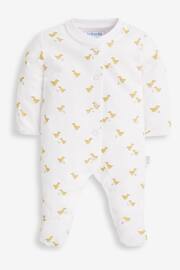 JoJo Maman Bébé Yellow Duck 2-Piece Baby Sleepsuit & Velour Jacket Set - Image 2 of 6