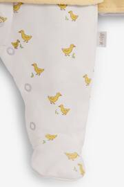 JoJo Maman Bébé Yellow Duck 2-Piece Baby Sleepsuit & Velour Jacket Set - Image 5 of 6