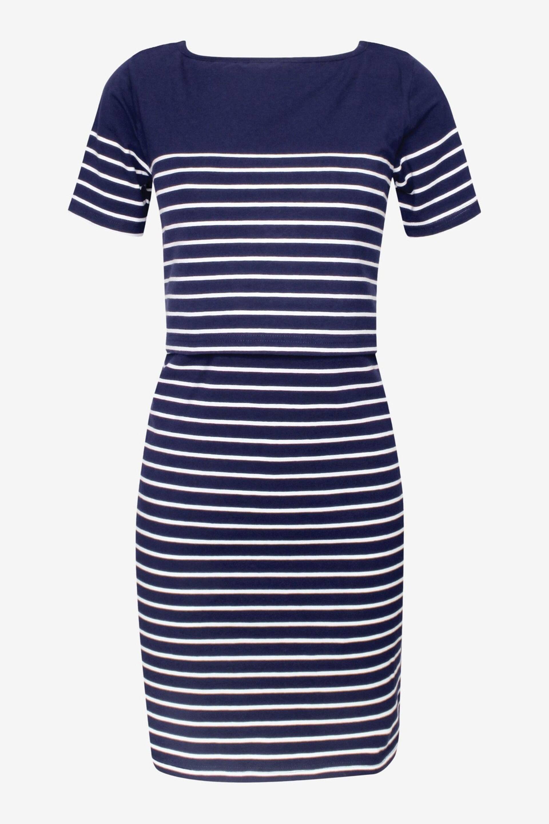 JoJo Maman Bébé Navy White Stripe Breton Stripe Nursing Dress - Image 3 of 4