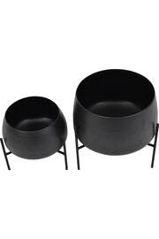 Libra Set of 2 Black Clyde Planters With Etched Finish - Image 3 of 4