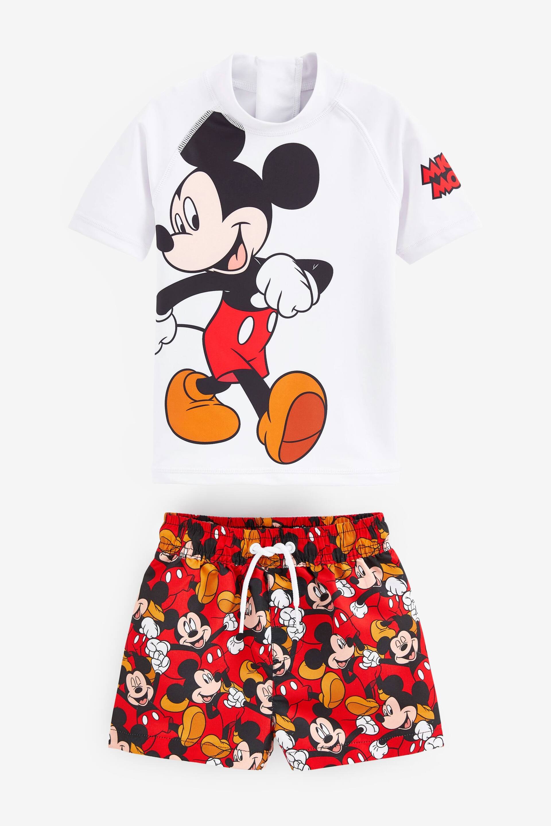 Mickey Mouse Red 2 Piece Sunsafe Top And Shorts Set (3mths-7yrs) - Image 6 of 7