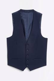 River Island Dark blue Skinny Fit Twill Waistcoat - Image 5 of 5