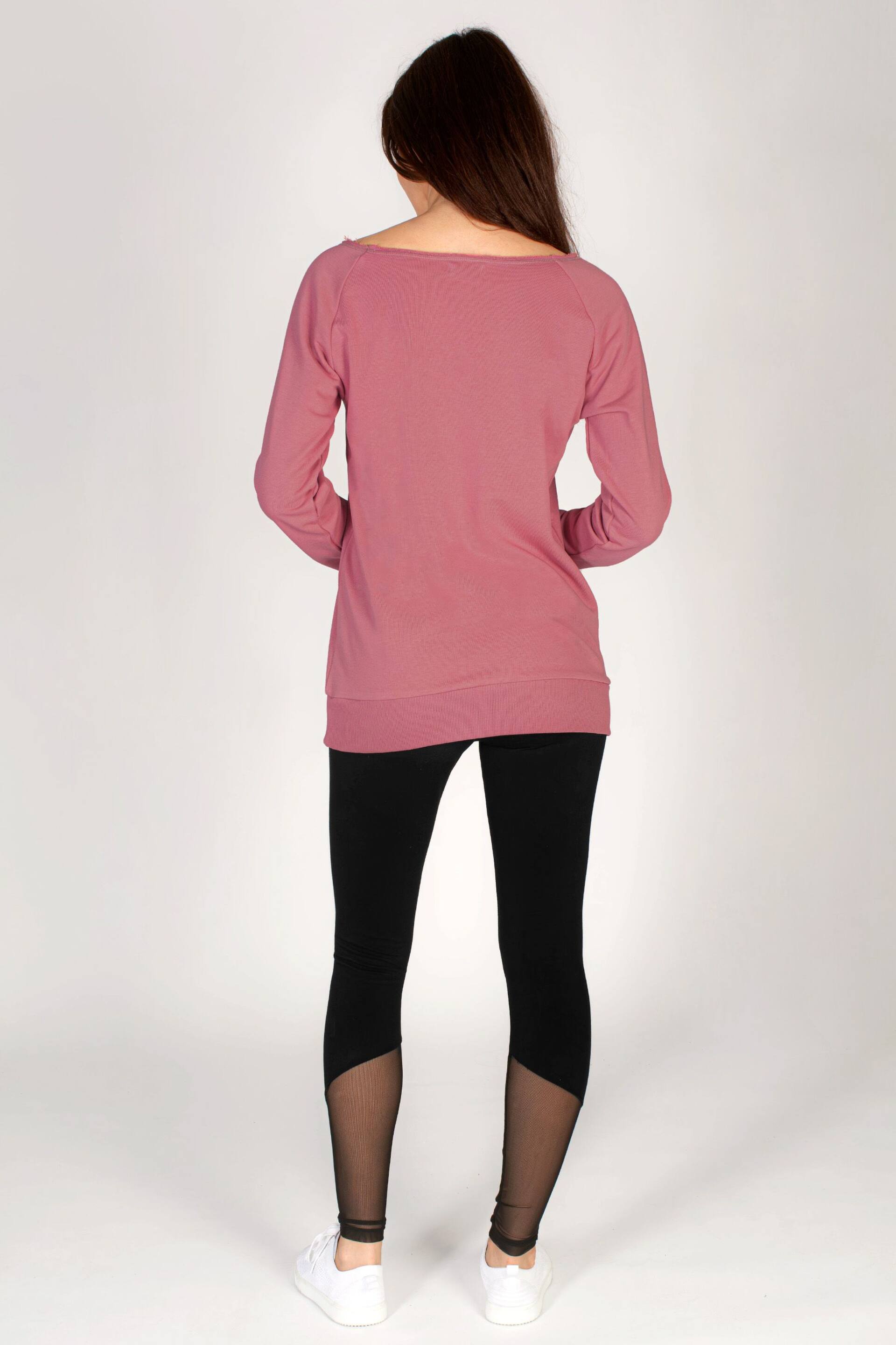Pineapple Pink Womens Off Shoulder Longline Sweatshirt - Image 4 of 5