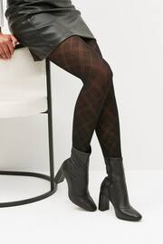 Black Check Pattern Tights 1 Pack - Image 1 of 2