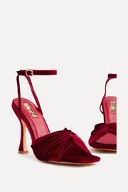 Linzi Red Emery Velvet Stiletto Heeled Sandals - Image 4 of 5