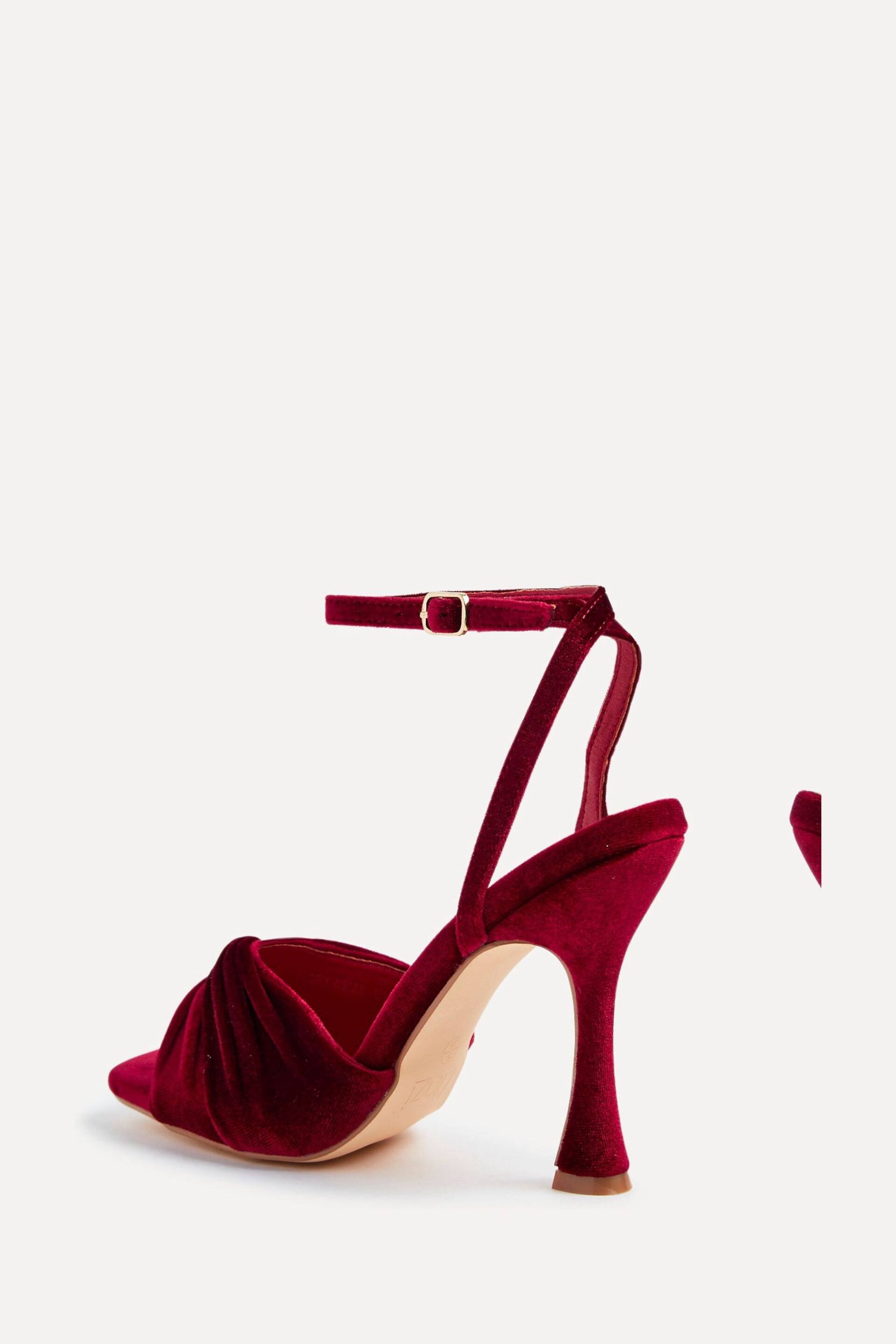 Linzi Red Emery Velvet Stiletto Heeled Sandals - Image 5 of 5