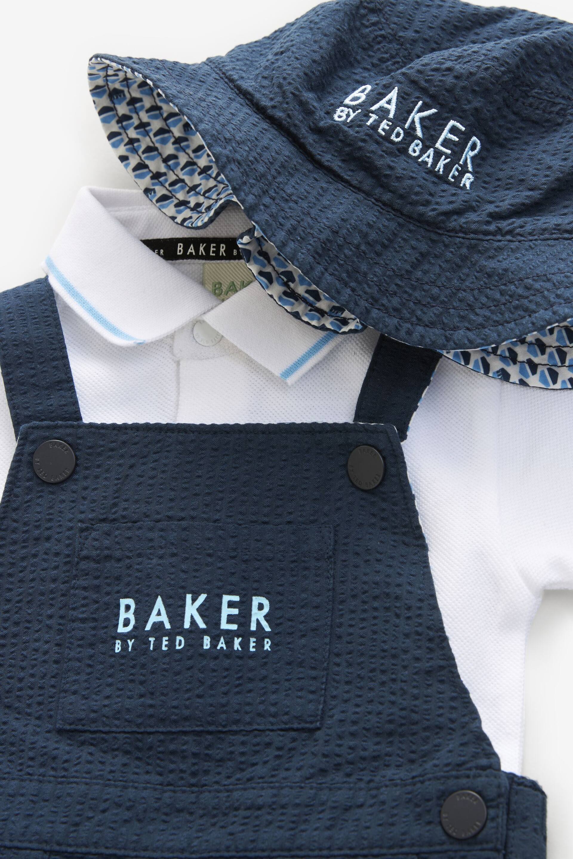 Baker by Ted Baker Seersucker Dunagrees, Polo and Hat Set - Image 11 of 13