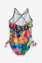 Blue Tropical Ruffle Swimsuit (3-16yrs) - Image 7 of 8