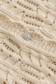Ecru Cream Crochet Gem Button Vest - Image 6 of 6