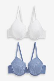 White/Blue Pad Full Cup Lace Bras 2 Pack - Image 10 of 14
