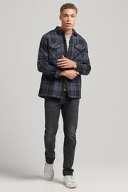 Superdry Roscoe Check Charcoal Vintage Miller Wool Shirt - Image 2 of 6