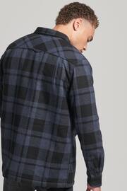 Superdry Roscoe Check Charcoal Vintage Miller Wool Shirt - Image 3 of 6