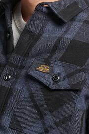 Superdry Roscoe Check Charcoal Vintage Miller Wool Shirt - Image 4 of 6