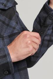 Superdry Roscoe Check Charcoal Vintage Miller Wool Shirt - Image 6 of 6
