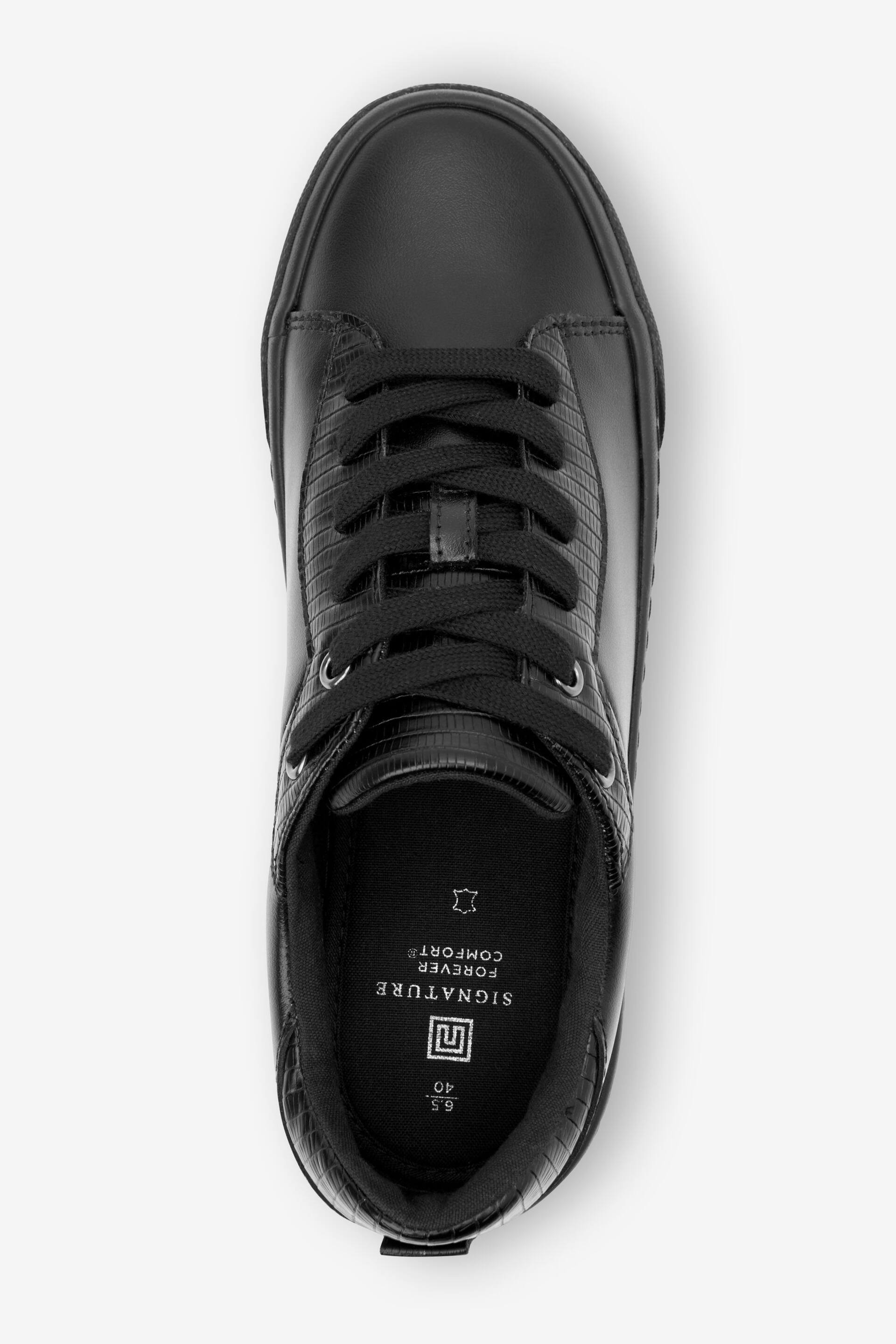 Black Signature Leather Chunky Sole Trainers - Image 8 of 10
