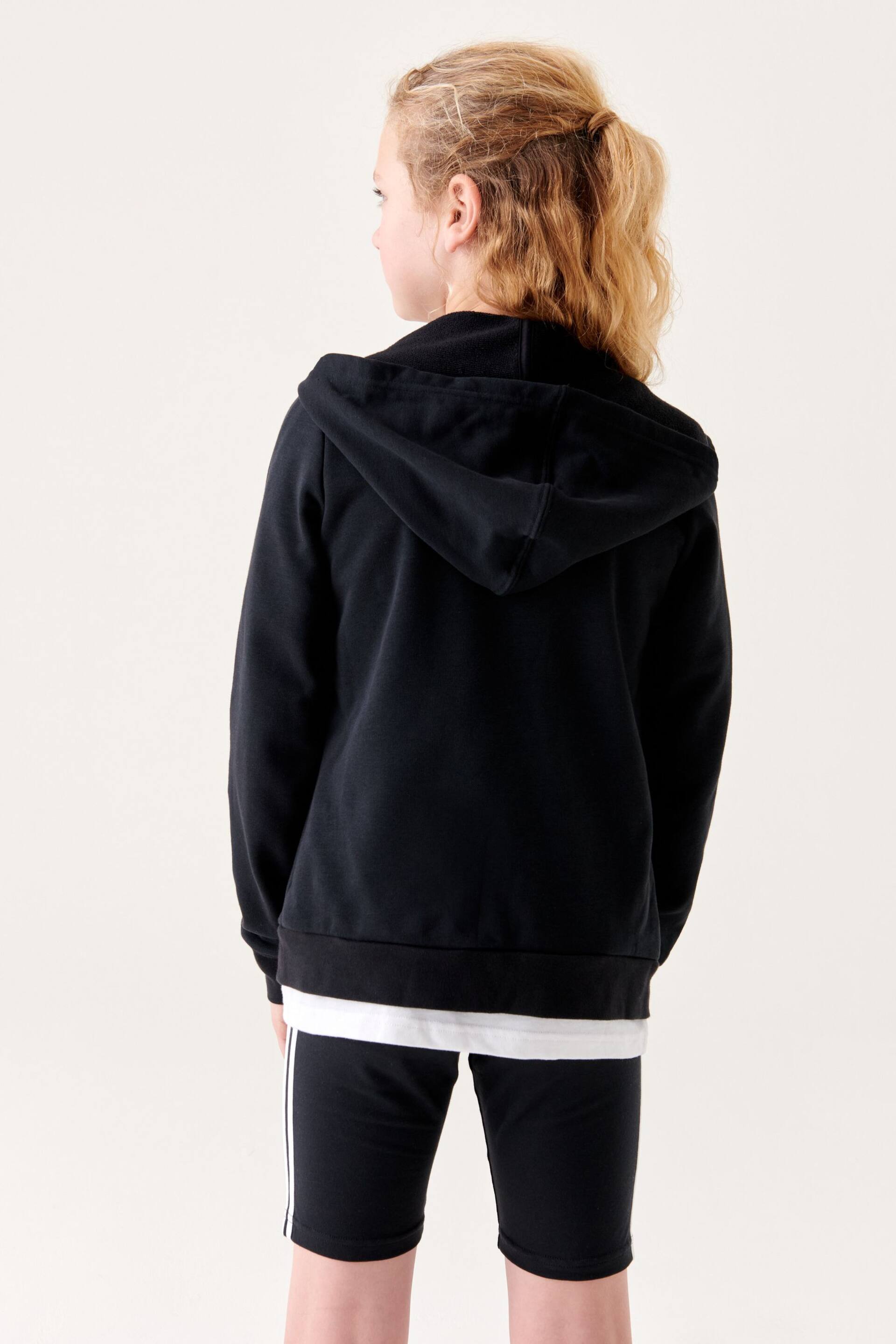 adidas Black Sportswear Essentials Linear Logo Full Zip Hoodie - Image 2 of 9