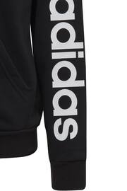 adidas Black Sportswear Essentials Linear Logo Full Zip Hoodie - Image 8 of 9