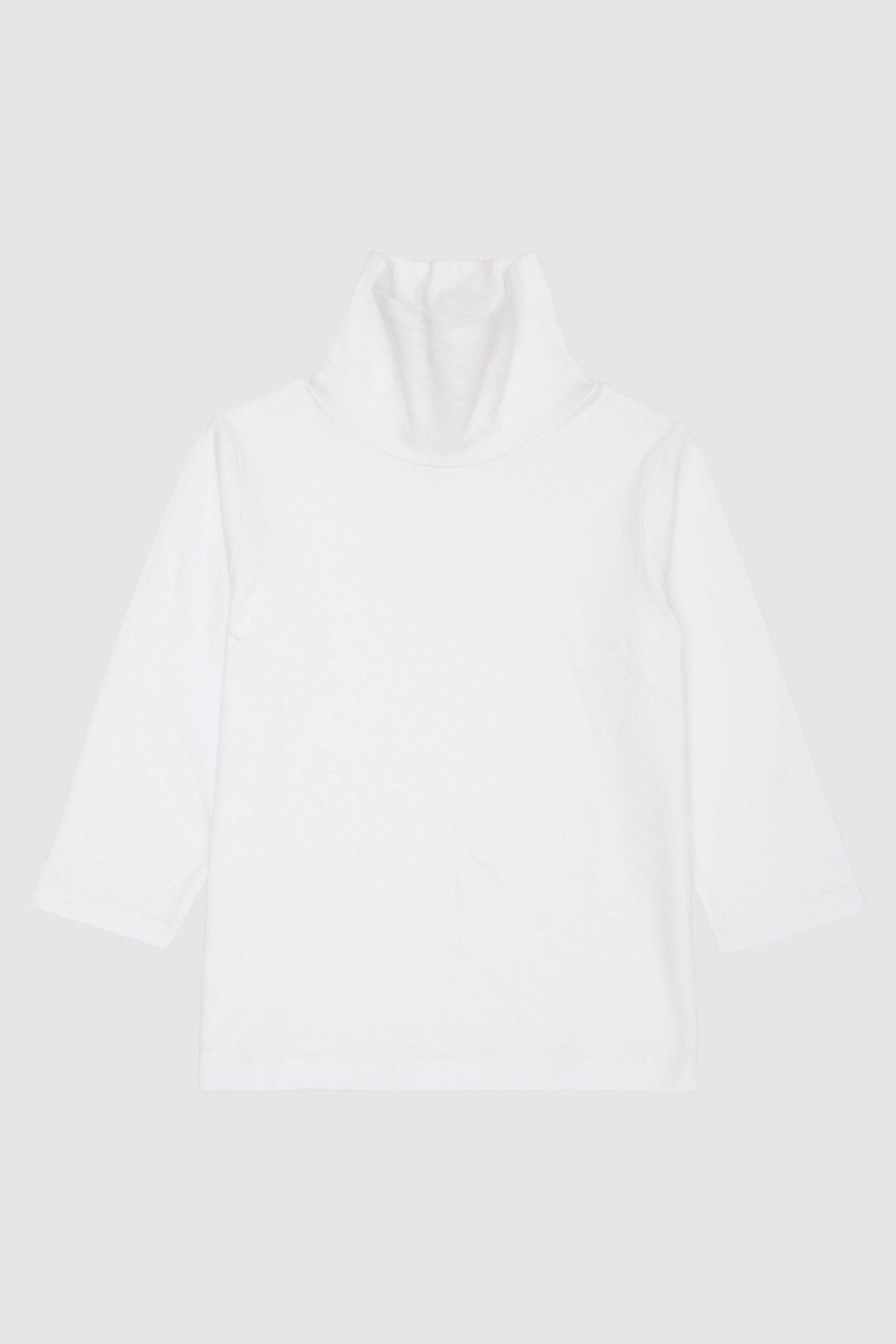 Reiss Ivory Carey Senior Cotton Blend Roll Neck Top - Image 2 of 8