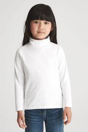 Reiss Ivory Carey Senior Cotton Blend Roll Neck Top - Image 3 of 8