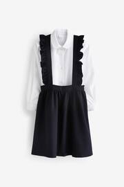 Navy Blue/White Ruffle Pinafore and Long Sleeve Shirt Set (3-14yrs) - Image 5 of 7