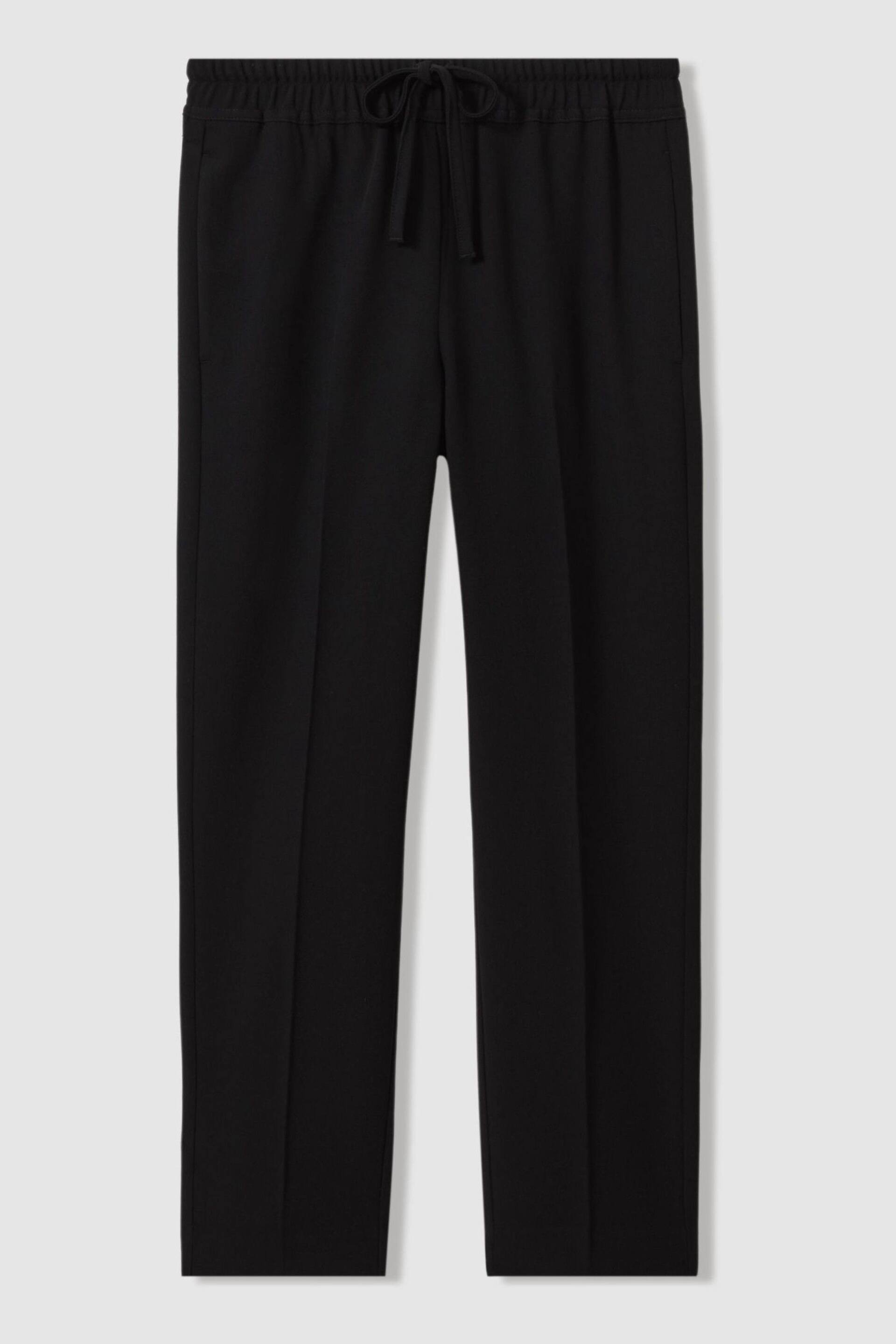 Reiss Black Hailey Petite Tapered Pull On Trousers - Image 2 of 6