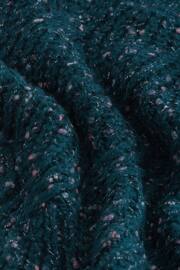 Teal Blue Pom Neppy Cable Stitch Jumper - Image 6 of 6