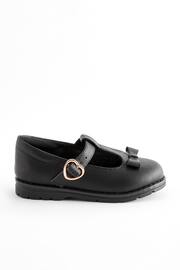 Black Wide Fit (G) School Junior Bow T-Bar Shoes - Image 2 of 6