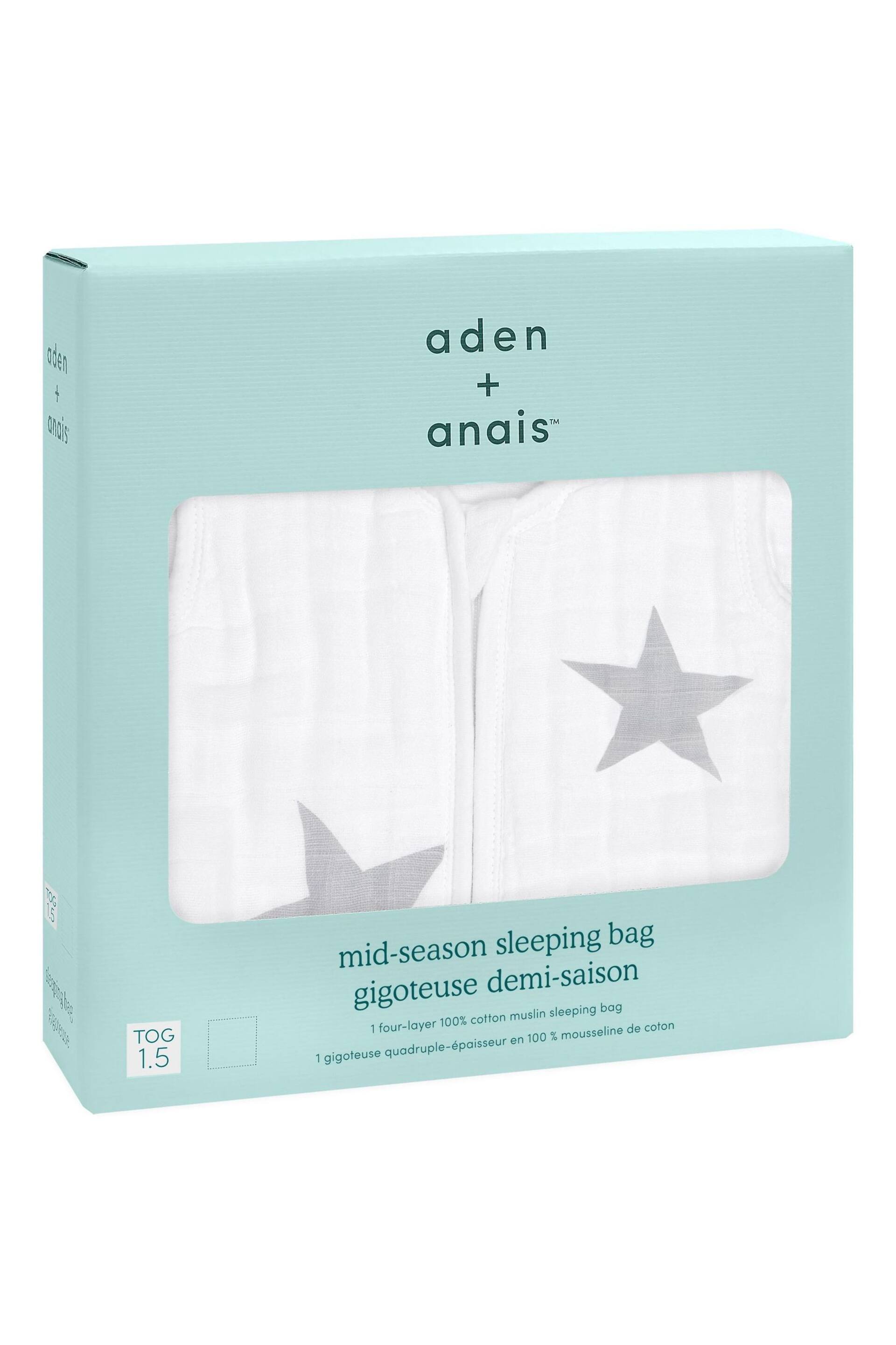 aden + anais Muslin Multi-Layer Mid-Season Sleeping Bag 1.5 TOG Twinkle - Image 3 of 6