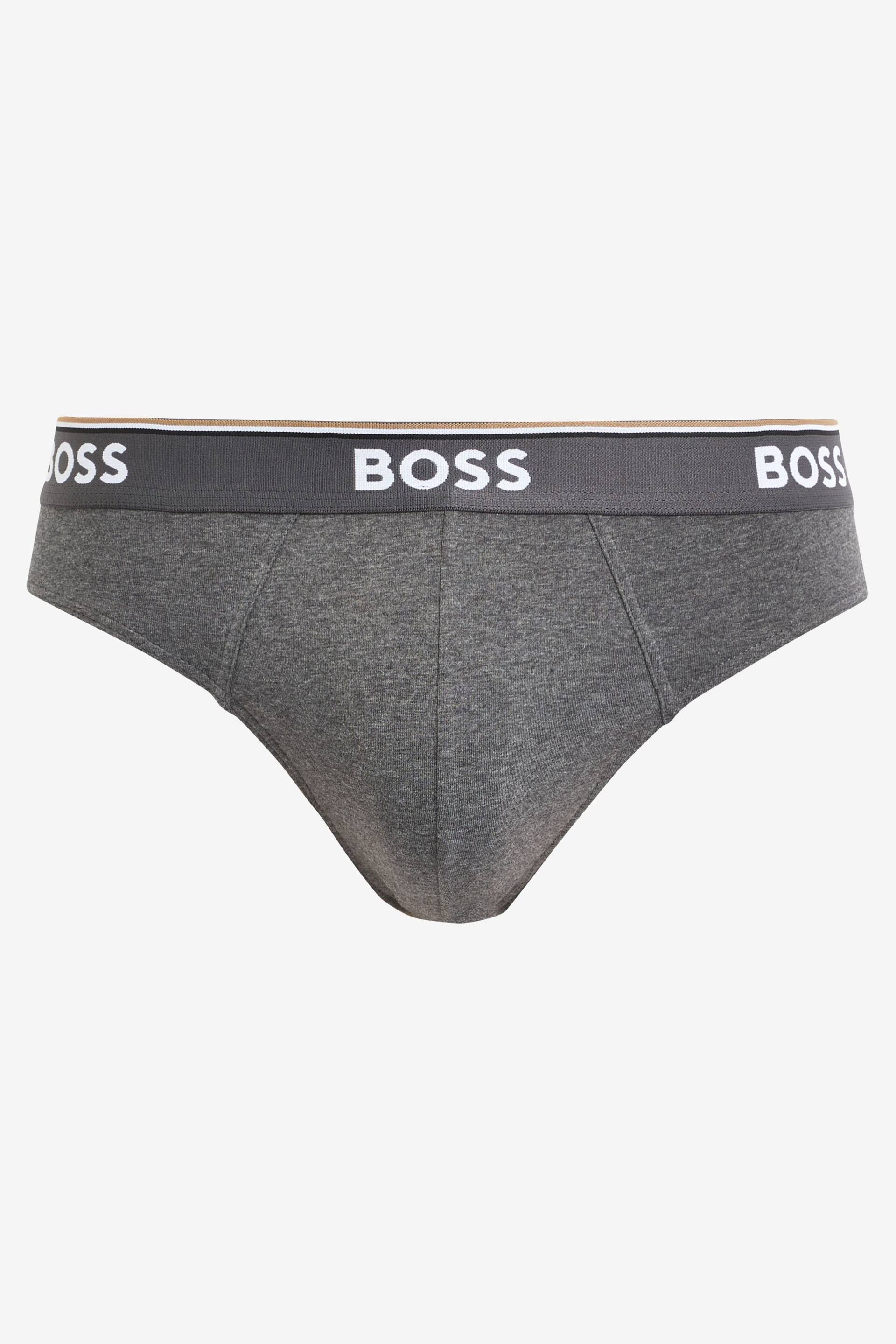 BOSS Grey Power Briefs 3 Pack - Image 2 of 9