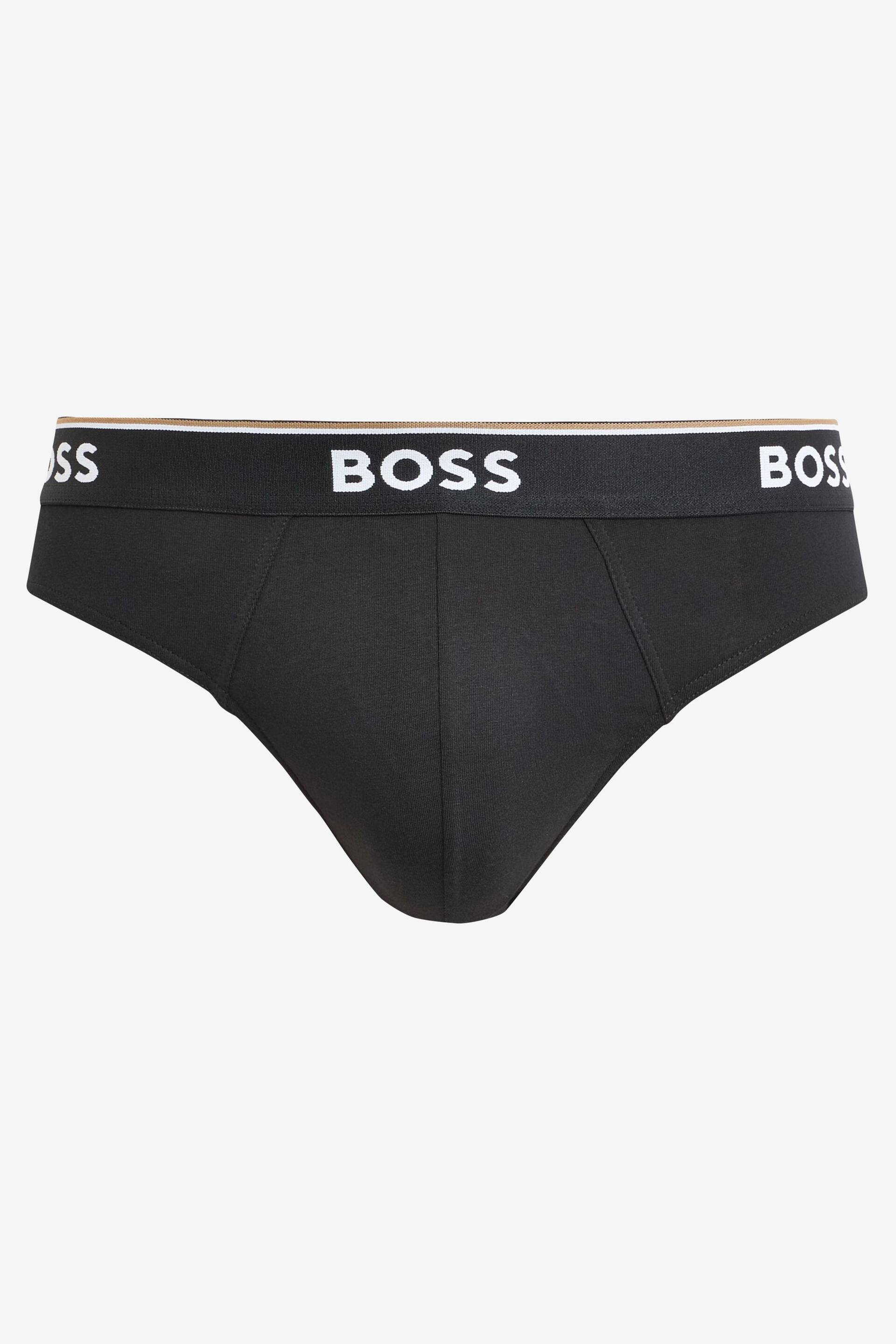 BOSS Grey Power Briefs 3 Pack - Image 3 of 9