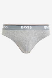 BOSS Grey Power Briefs 3 Pack - Image 4 of 9