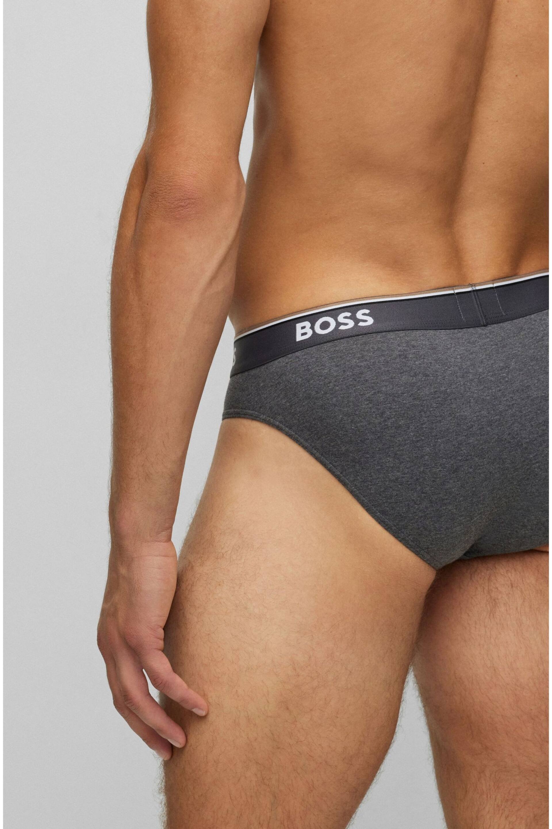 BOSS Grey Power Briefs 3 Pack - Image 9 of 9