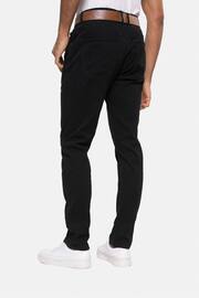 Threadbare Black Belted Stretch Chino Trousers - Image 2 of 4