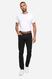 Threadbare Black Belted Stretch Chino Trousers - Image 3 of 4