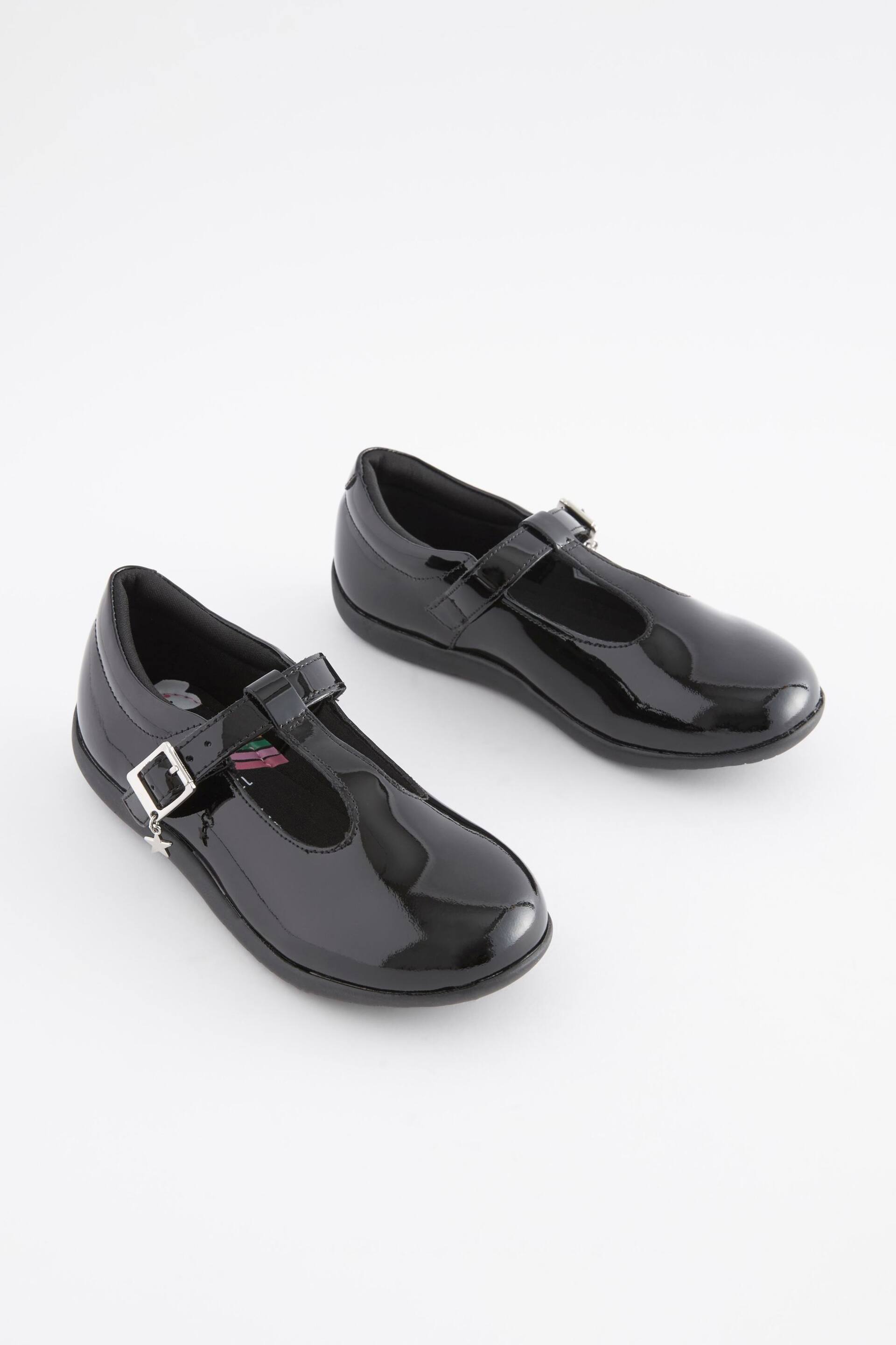 Black Patent School Leather T-Bar Shoes - Image 1 of 5