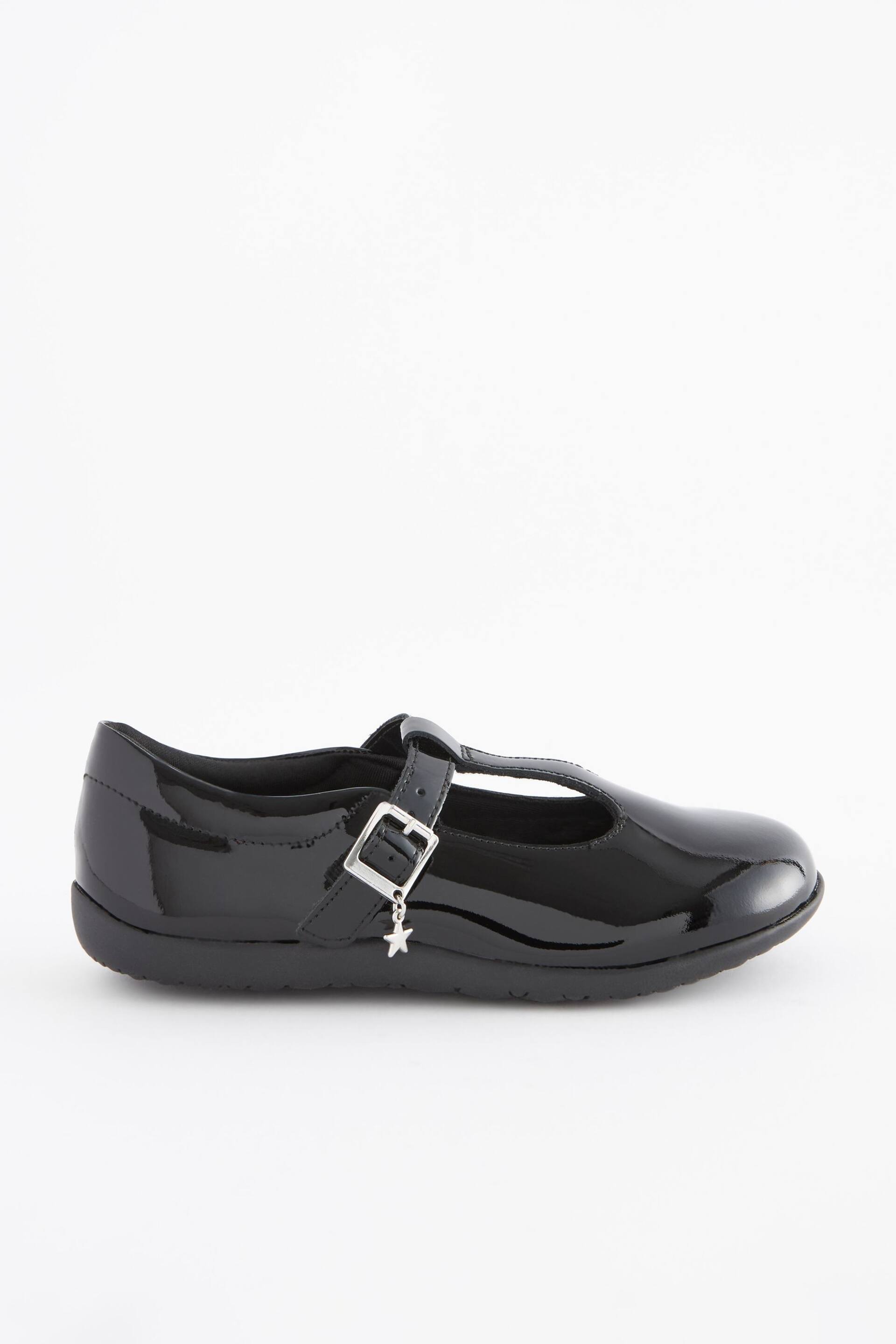 Black Patent School Leather T-Bar Shoes - Image 2 of 5
