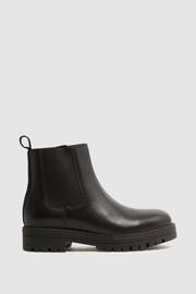 Reiss Black Mia Leather Sparkle Chelsea Boots - Image 1 of 5