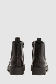 Reiss Black Mia Leather Sparkle Chelsea Boots - Image 4 of 5