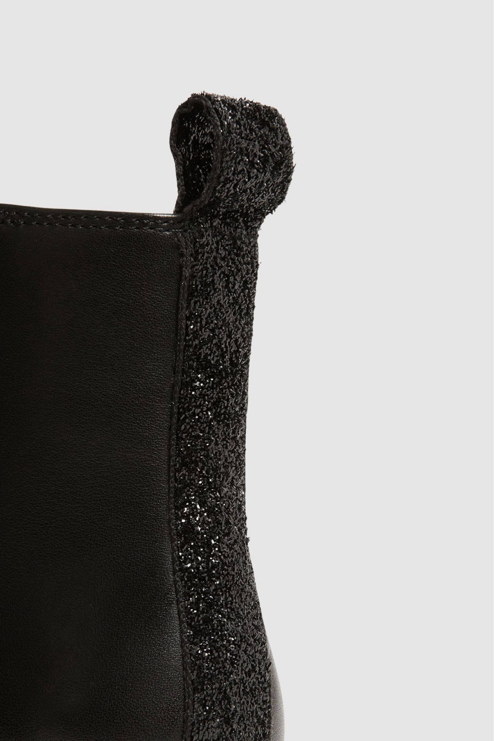 Reiss Black Mia Leather Sparkle Chelsea Boots - Image 5 of 5
