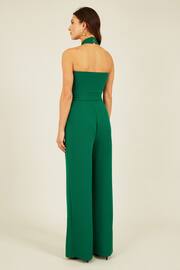 Mela Green Cross Over Halter Neck Jumpsuit - Image 2 of 5