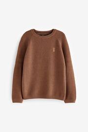 Tan Brown With Stag Textured Crew Jumper (3-16yrs) - Image 1 of 3