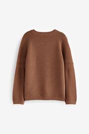 Tan Brown With Stag Textured Crew Jumper (3-16yrs) - Image 2 of 3