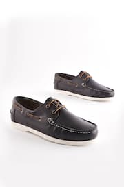 Navy Classic Leather Boat Shoes - Image 2 of 7