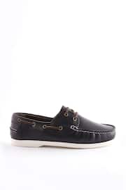 Navy Classic Leather Boat Shoes - Image 3 of 7