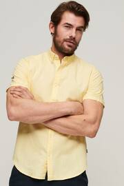 Superdry Yellow Organic Cotton Studios Linen Short Sleeve Shirt - Image 1 of 3