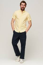 Superdry Yellow Organic Cotton Studios Linen Short Sleeve Shirt - Image 2 of 3