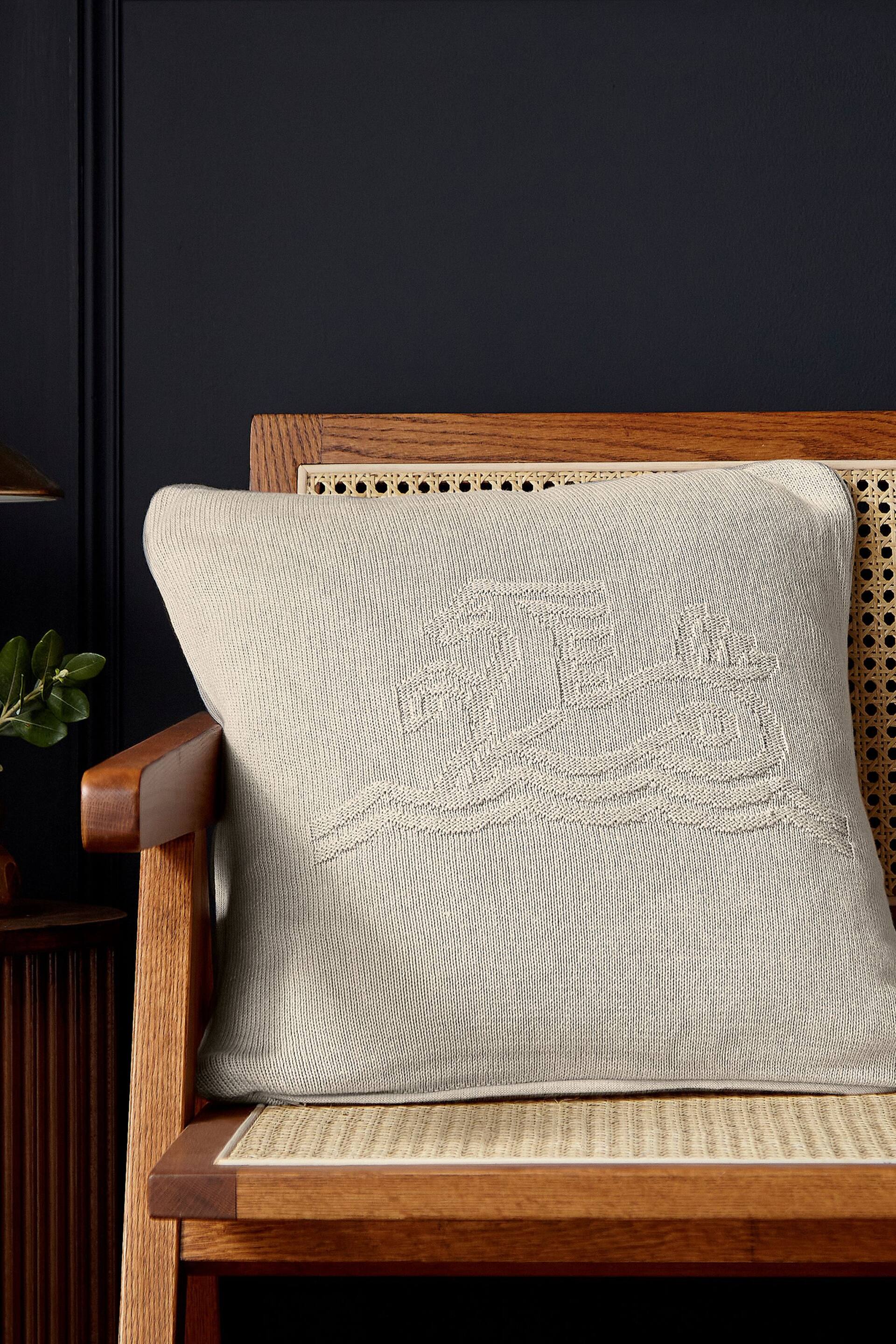 Bedeck of Belfast Natural Signature Knit Cushion - Image 1 of 3
