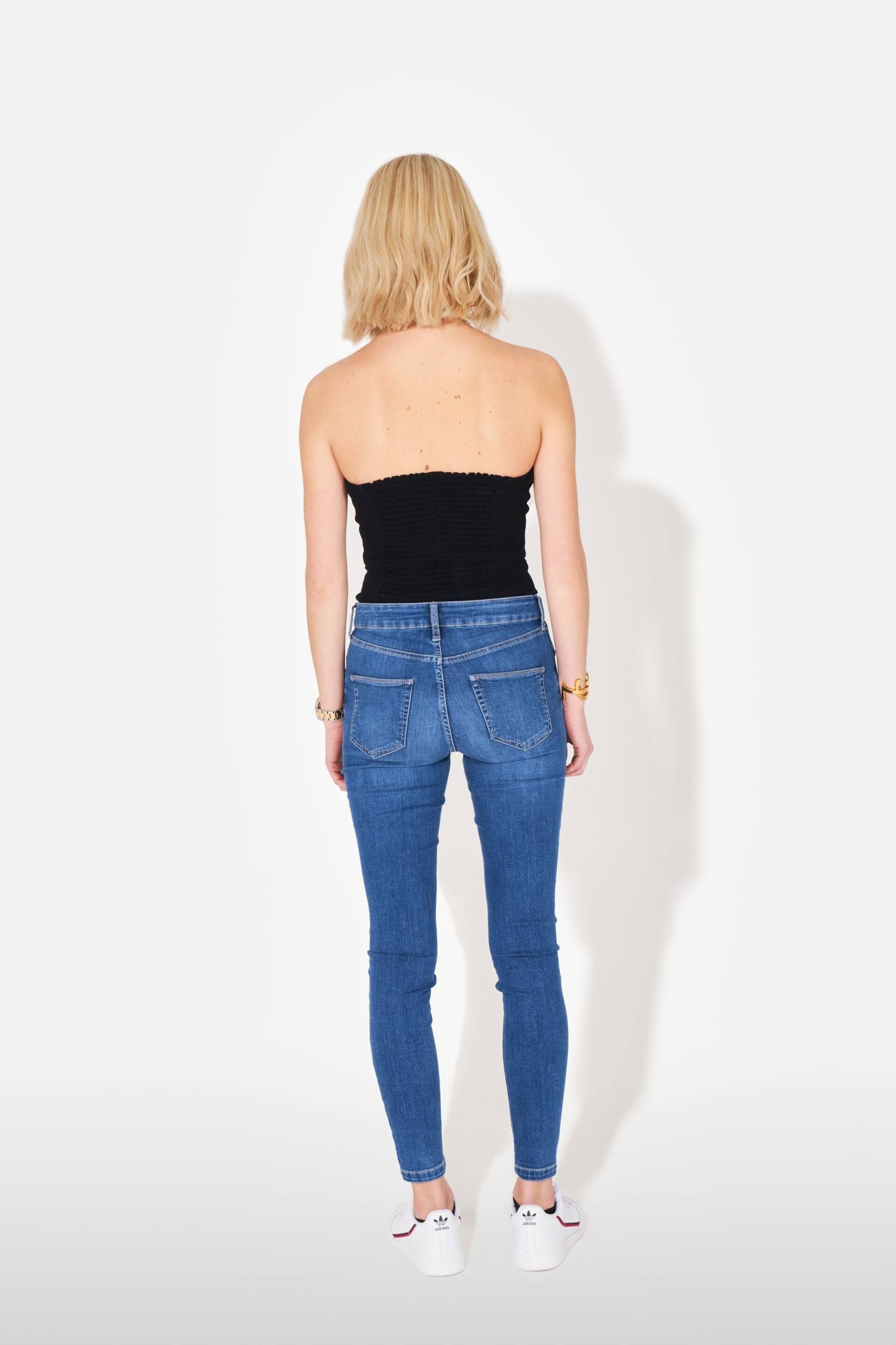 Blue Denim Donna Ida Skinny Blue Rizzo High Rise Ankle Jeans - Image 2 of 6
